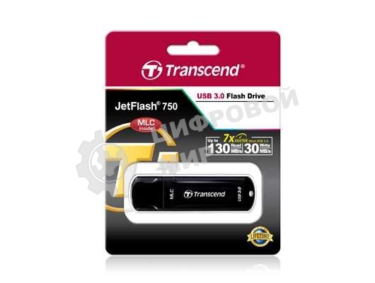 Флешка USB Transcend JetFlash 750 (TS32GJF750K), 32Gb, USB 3.0, R/W 130/30, черный