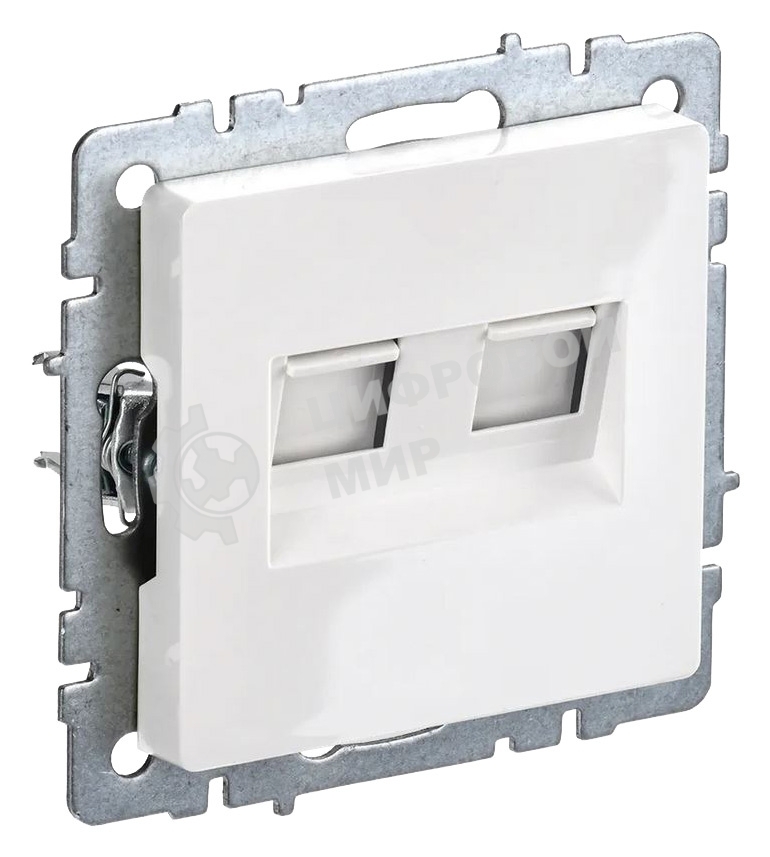 Розетка компьютерная двойная IEK BRITE RJ11+RJ45 кат.5E РК/Т12-БрБ белый