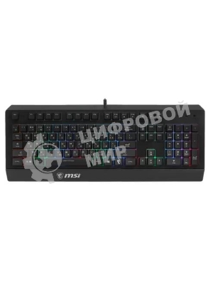 Клавиатура проводная MSI VIGOR GK20 RU черный USB Multimedia for gamer LED (подставка для запястий)
