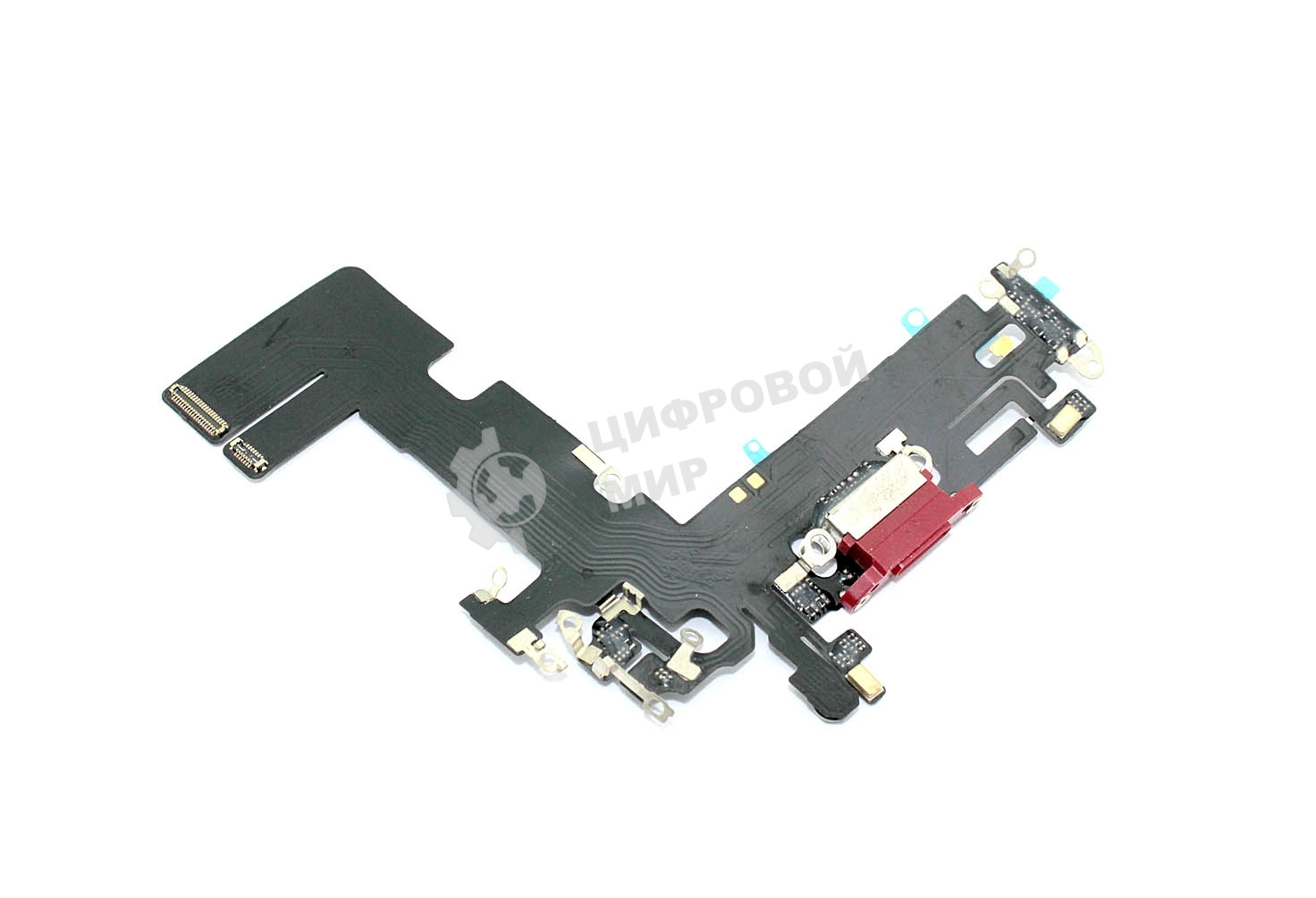 Шлейф с разъемом зарядки и микрофоном для Apple iPhone 13 красный