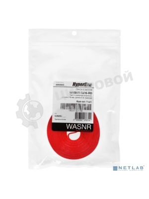 Лента (липучка) в рулоне Hyperline WASNR-5x16-RD, ширина 16 мм, длина 5 м, красная