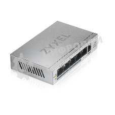 Коммутатор Zyxel GS1005HP Switch PoE +, 5xGE (4xPoE +), desktop, metal, silent, PoE budget 60 W