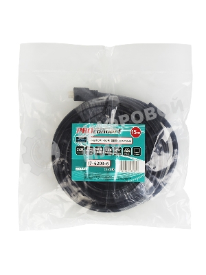 Шнур PROconnect HDMI - HDMI gold, 15М с фильтрами (PE bag)