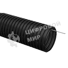 Труба гофрированная ПНД d16 мм с зондом черный (уп. 100 м) ИЭК CTG20-16-K02-100-1