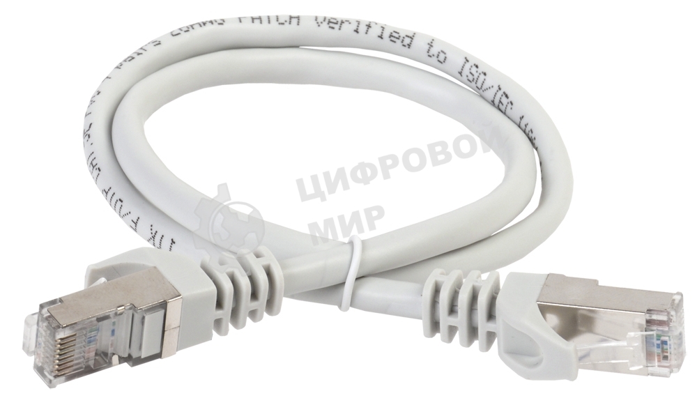 Коммутационный шнур (патч-корд) ITK PC01-C5EFL-1M, cat.5e FTP, LSZH, 1м, серый
