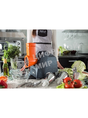 Мясорубка электрическая Аксион М61.02 темно-синий, 2000 Вт, 4.0 кг/мин, реверс, защита от перегрузки, насадки - 4