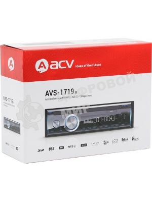 Автомагнитола ACV AVS-1719B, 1 DIN, Bluetooth, USB Type-A, AUX
