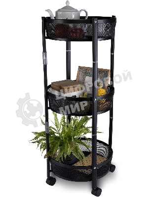 Этажерка Domfy DHC-FC30862 34.2x34.2x83.6 см, d=34.2 см черный