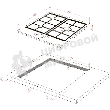 Варочная поверхность Monsher MGG 43 Blanc, газ, High-Tech, 45 см, автоматический электроподжиг, газ-контроль, форсунки под сжиженый газ, SABAF конфорки, чугунные решетки, белый
