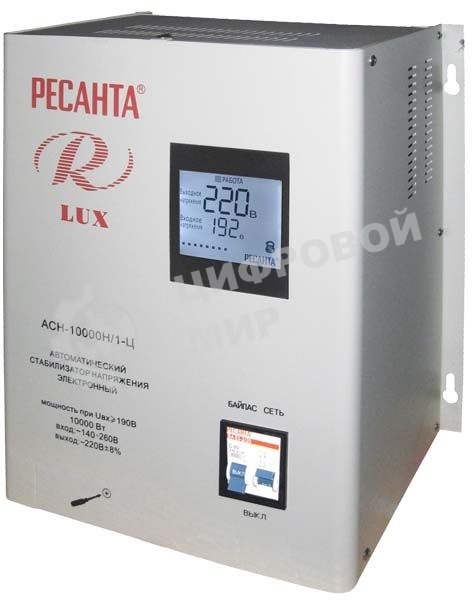 Стабилизатор напряжения Ресанта АСН-10000Н/1-Ц электронный однофазный серый