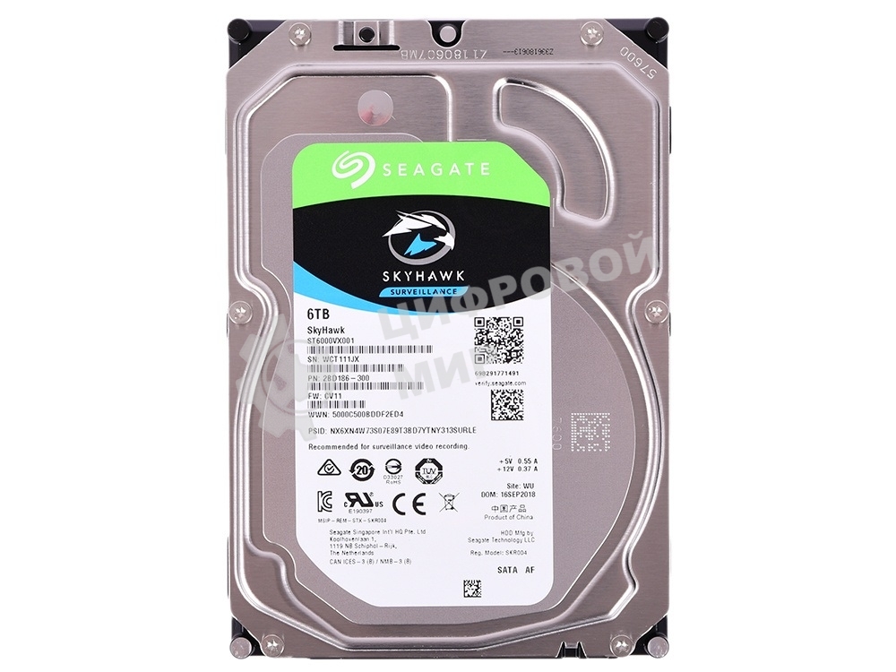 Жесткий диск Seagate 6TB 5400rpm SATA 6GB/S 256MB ST6000VX001 Seagate SkyHawk