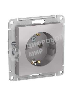Механизм розетки 1-м СП AtlasDesign с заземл. 16А алюм. SchE ATN000343