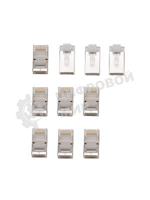 Разъем сетевой Rexant LAN на кабель, штекер 8Р8С (Rj-45), под обжим, в экране, (10 шт.)