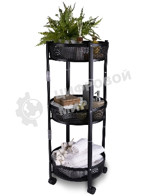 Этажерка Domfy DHC-FC30862 34.2x34.2x83.6 см, d=34.2 см черный