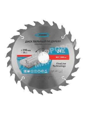 Пильный диск по дереву Gross ф190 х 30 мм, 24 зуба