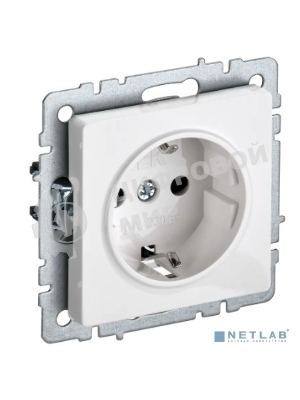 Розетка с з/к без з/ш IEK BRITE 16А РС11-1-0-БрБ белый