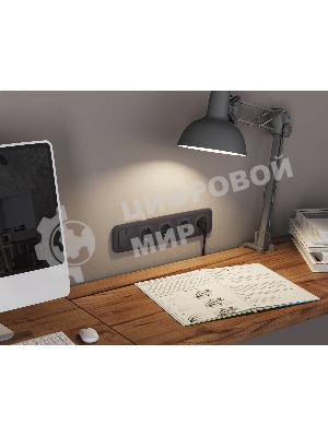 Комплект механизм 2-клавишного перекрестного выключателя 10A-250V OMEGA Графит Мягкое касание QUANT (OP9030, VM125) MO903030