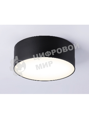 Потолочный светодиодный светильник Ambrella light FV5513 BK черный LED 15W 3000K D120*58 (Без ПДУ)