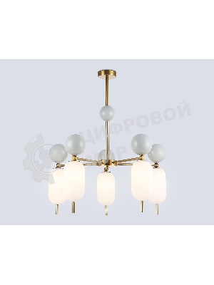 Светильник Ambrella light LH53104/5 BS/GR/FR латунь/серый/белый матовый G9*5 max 28W D650*750