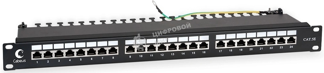 Патч-панель Cabeus PL-24-Cat.5e-SH-Dual 19