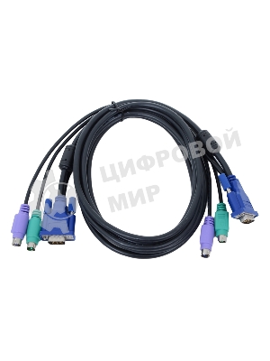 Набор кабелей D-LINK DKVM-CB3 для DKVM - 2хPS/2,1xVGA, 3м
