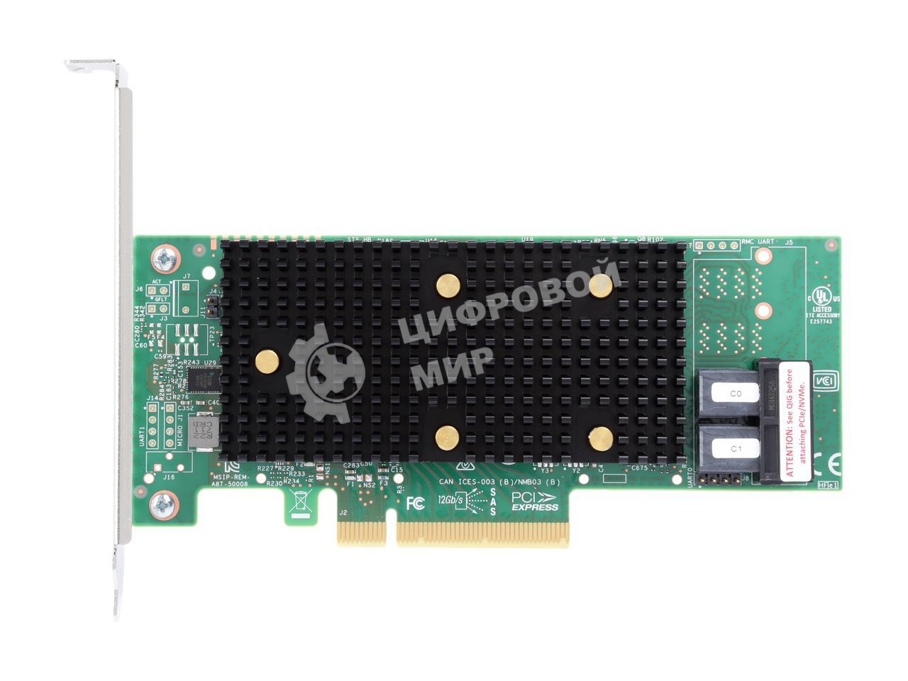 Контролер LSI 9400-8i SGL (05-50008-01), PCIe 3.1 x8 LP, Tri-Mode SAS/SATA/NVMe 12G HBA, 8port(1*int SFF8643), 3408 IOC