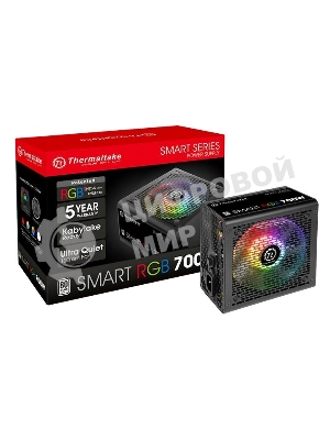 Блок питания Thermaltake Smart RGb (PS-SPR-0700NHSAWE-1), 700Вт, 80 PLUS, 120мм, черный