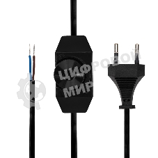 Сетевой шнур с диммером Rexant 2х0,75 мм², 2 м черный