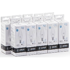 Лампа светодиодная Gauss Elementary 8Вт цок.: E14 свеча 220B 4100K св. свеч. белый. ней. С35 (упак.: 10 шт)