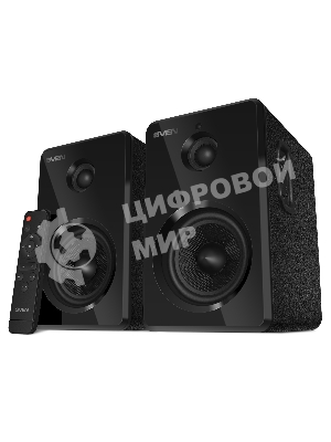 Акустическая система SVEN SPS-730 2.0 черные (2x25Вт, экокожа, USB/SD, пульт ДУ, Bluetooth)