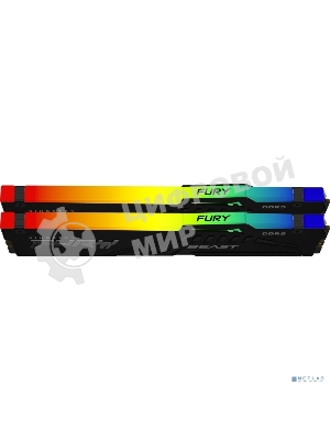 Оперативная память Kingston Fury Beast RGB, DDR5, 64GB (2x32GB), 5600 MHz, CL36, с радиатором, RGB, черный