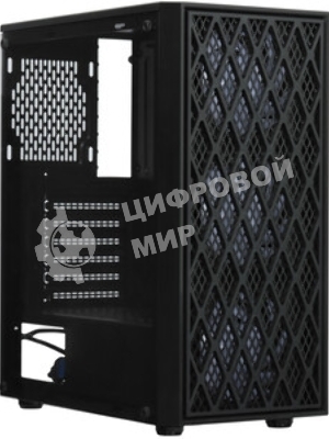 Компьютерный корпус Miditower ExeGate EVO-8243-NPX500 (ATX, БП 500NPX с вент 12 см, 2хUSB+1хUSB 3.0, черный, 3 вент. с RGb подсветкой, боковая панель - закаленное стекло)