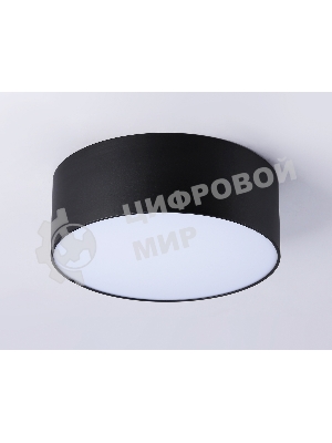 Потолочный светодиодный светильник Ambrella light FV5513 BK черный LED 15W 3000K D120*58 (Без ПДУ)