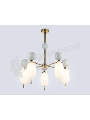Светильник Ambrella light LH53104/5 BS/GR/FR латунь/серый/белый матовый G9*5 max 28W D650*750