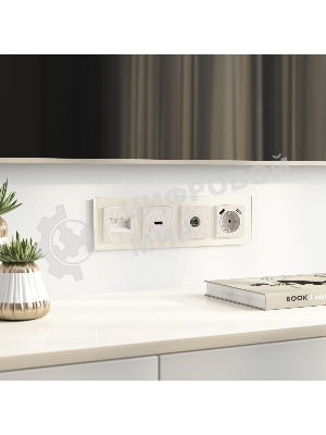 ТВ-розетка оконечная (перламутровый рифленый)