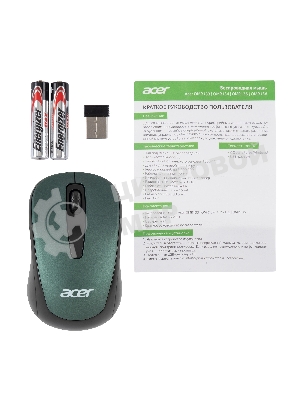 Мышь беспроводная Acer OMR135 зеленый, 1000 dpi, радиоканал, USB, кнопки - 3