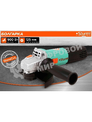 Угловая шлифовальная машина Sturm! AG90125 900Вт 10000об/мин рез.шпин.:M14 d=125мм