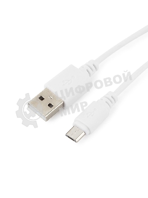 Кабель USB2.0 Pro Cablexpert CC-mUSB2-AMBM-1MW, AM/microBM 5P, 1м, экран, белый, пакет