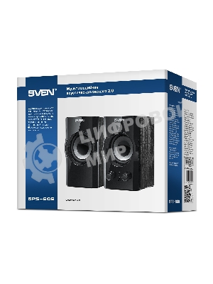 Акустическая система SVEN SPS-606, черный, акустическая система 2.0 (мощность 2x3 Вт(RMS))