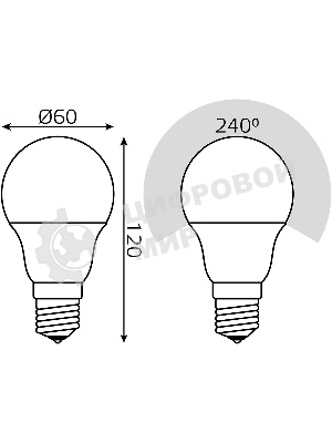 Лампа светодиодная LED Gauss A60 E27 10Вт 2700К/4100К CTC