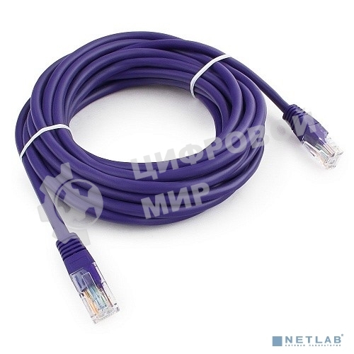 Патч-корд UTP Cablexpert cat.5e, 5м, литой, многожильный, фиолетовый