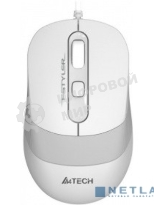 Мышь проводная A4Tech Fstyler FM10 белый/серый, 1600 dpi, USB, кнопки - 4