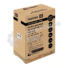 Источник бесперебойного питания On-line ExeGate PowerExpert TL-575-10kVA.192V.LCD.AVR.T.USB.RS232.SNMP 10000VA/10000W, On-Line, PF=1, LCD, клеммы, RS232, USB, SNMP-slot, встроенные батареи 12V 7.2Ah - 16шт, возможность подключения до 4 внешних батарейных блоков 192В, Tower, металлический корпус на колесиках, черный