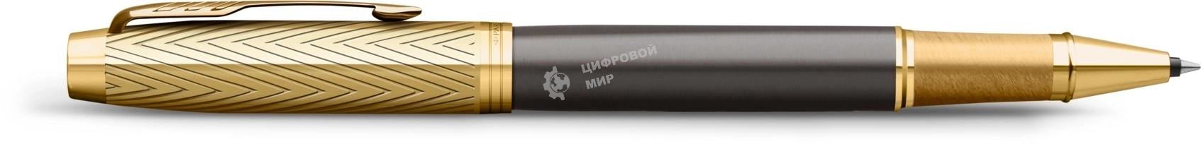 Ручка роллер Parker IM Premium Pioneers T329 (2200955) Arrow Grey GT, F, черные чернила, подарочная коробка