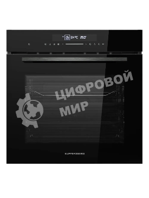 Встраиваемый духовой шкаф Kuppersberg HT 613 Black, High-Tech, объем 72 л, 12 режимов работы, быстрый нагрев, телескопические направляющие, доводчик двери, таймер, термощуп, 3 стекла в дверце, сенсорное управление, блокировка от детей, энергоэффективность А+, черный