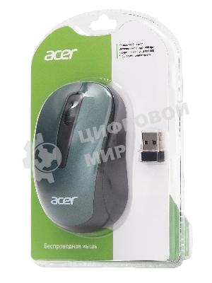 Мышь беспроводная Acer OMR135 зеленый, 1000 dpi, радиоканал, USB, кнопки - 3