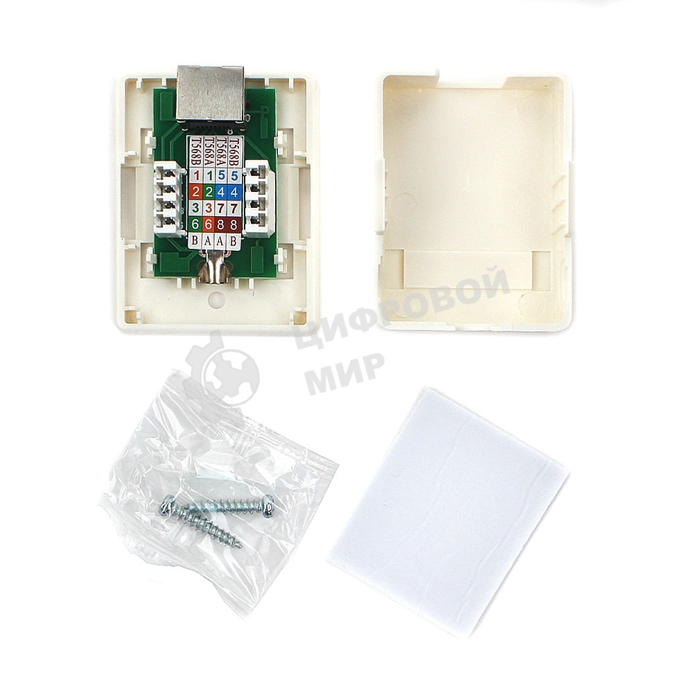 Розетка GEMBIRD NAS212 RJ-45 кат.STP 5e внешняя экранированная 1 порт, 110/Krone