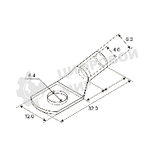 Наконечник Rexant ТМЛ 6–6–4 (6 мм² - Ø 6 мм) ГОСТ 7386-80 (в упак. 10 шт.)