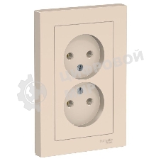 Розетка 2-м ATLAS DESIGN без заземл. 16А в сборе беж. SchE ATN000220