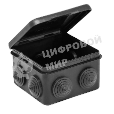 Коробка распределительная ОП 80х80х50 мм (откид. крышка)УХЛ1 IP54 черный Ruvinil 67040МЧ